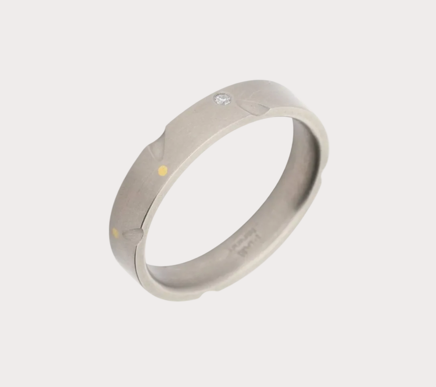 Titanium & 24ct Gold Spot Diamond Ring