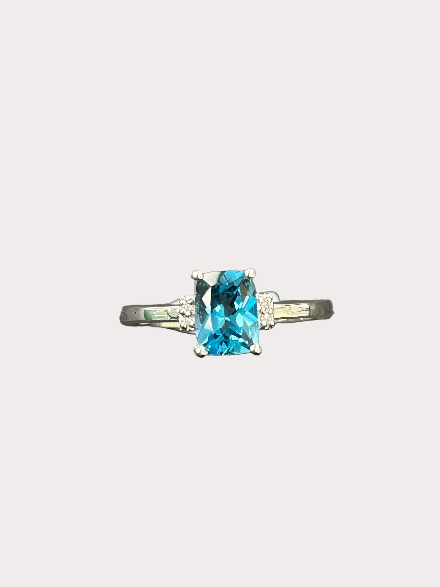 Sterling Silver Cushion Cut Gemstone Ring