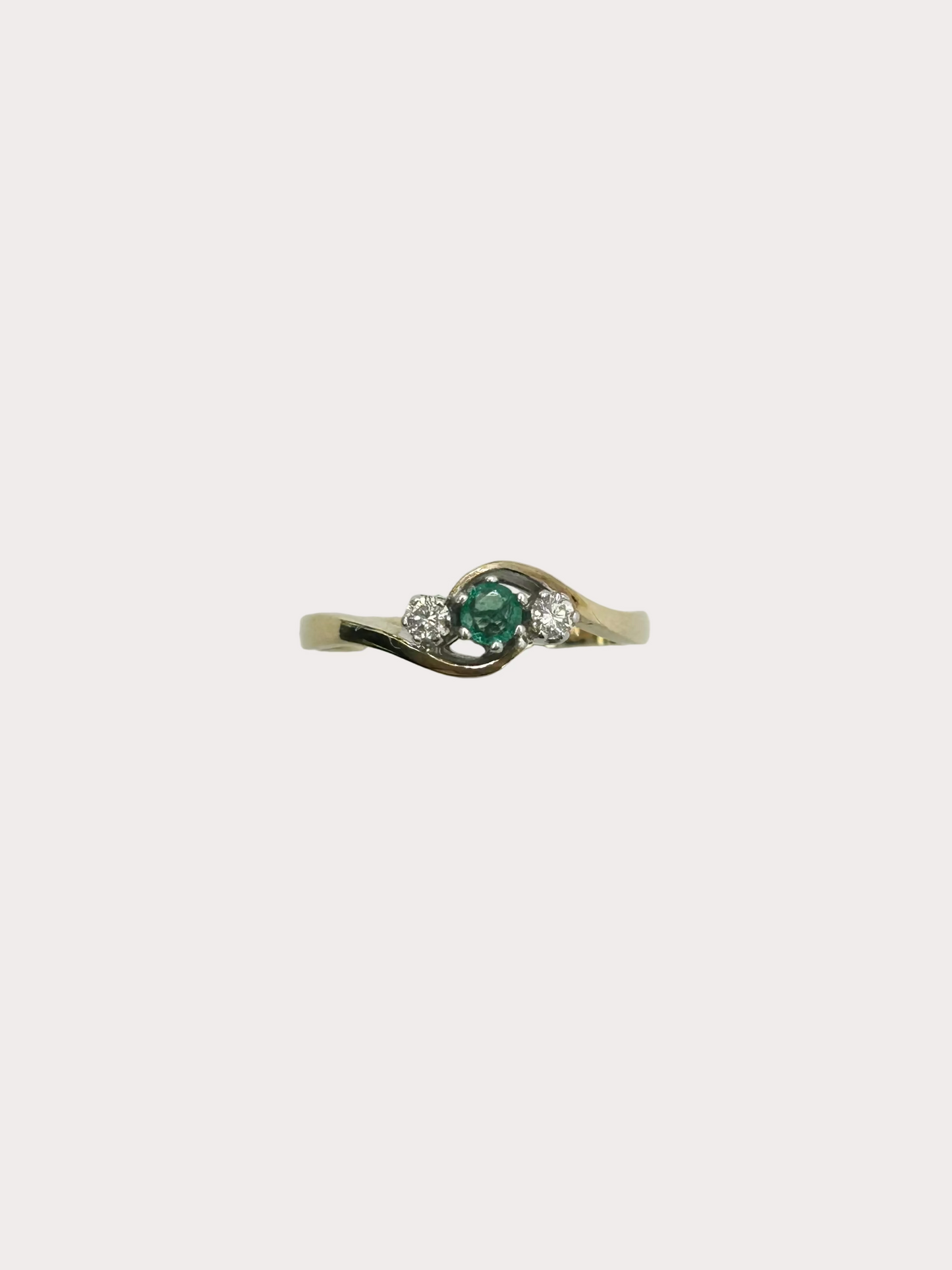 9ct Emerald and Diamond Ring