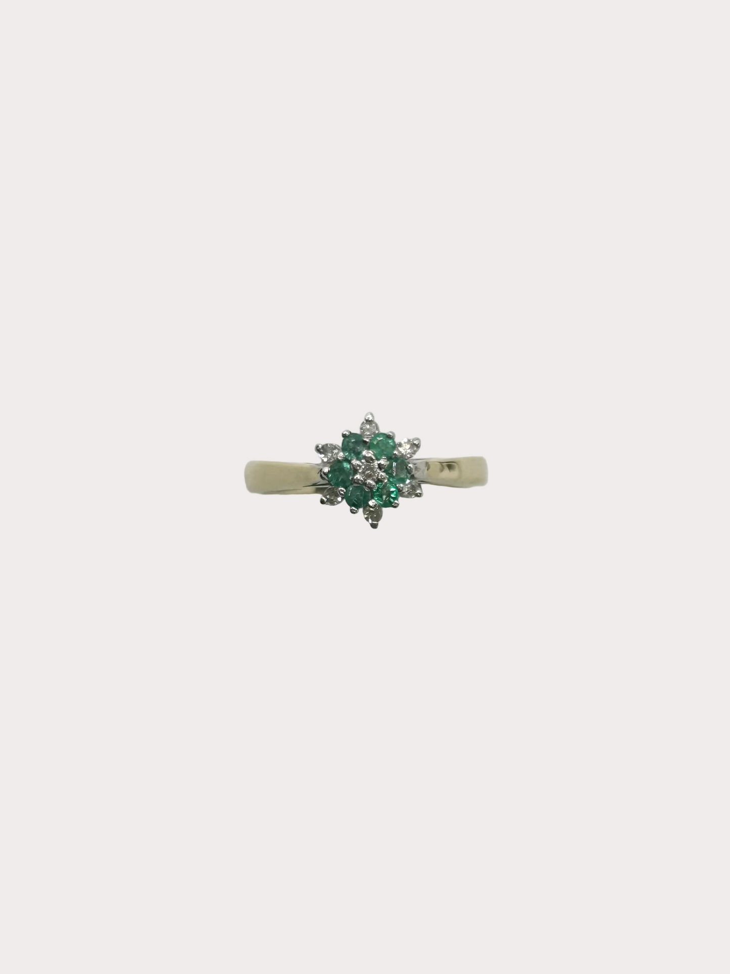 9ct Emerald and Diamond Ring