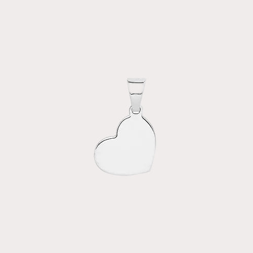 Sterling Silver Flat Heart Pendant