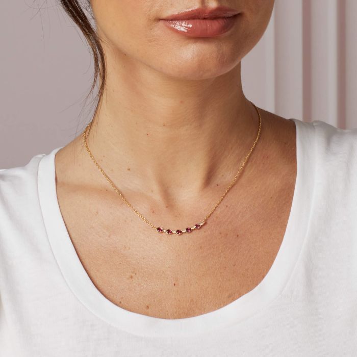 Laura Ashley Thornage Flowers Rhodalite Garnet Necklace