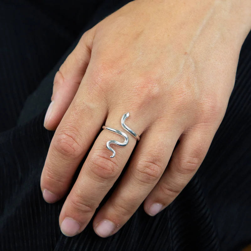Sterling Silver Plain Snake Ring