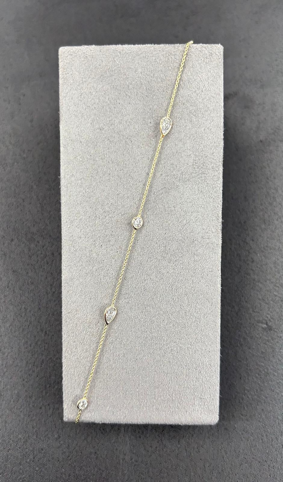 9ct Yellow Gold Lab Diamond Bracelet