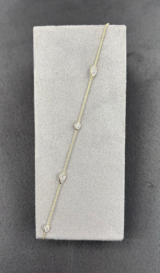 9ct Yellow Gold Lab Diamond Bracelet