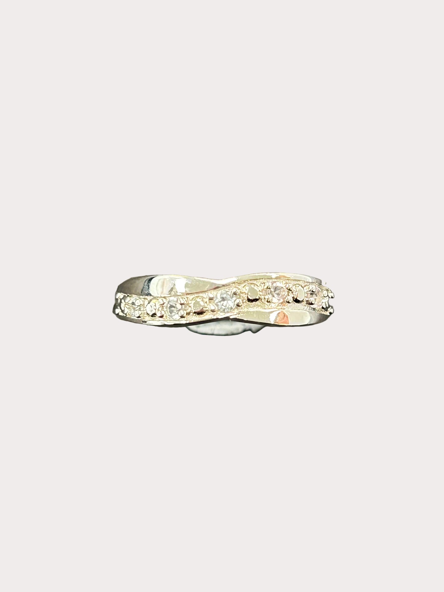 Sterling Silver Twist Style Gemstone Ring