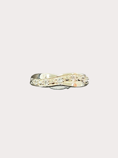 Sterling Silver Twist Style Gemstone Ring