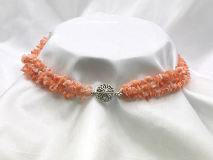 14" 3 Row Coral Necklace