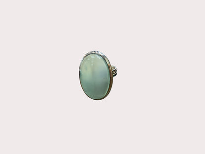 Sterling Silver Heavy Chalcedony Ring 9.20