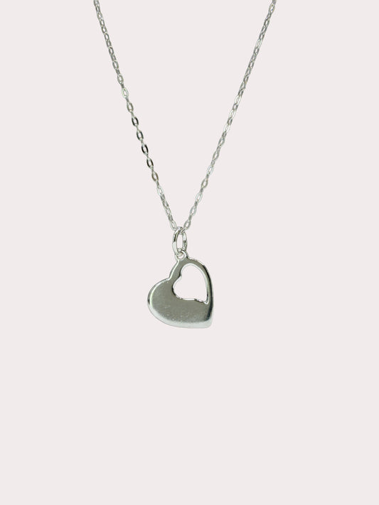 Sterling Silver Heart Cut Out Pendant