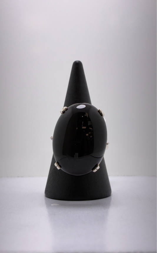 Sterling Silver 925 Large Onyx Ring