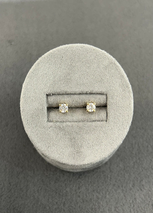 18ct Yellow Gold Natural Diamond Stud Earrings 0.32ct Total