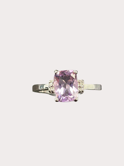 Sterling Silver Cushion Cut Gemstone Ring
