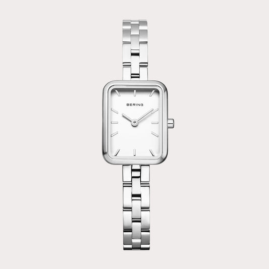 BERING Ladies Silver Oblong Face Watch