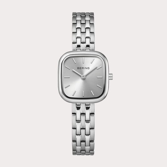 BERING Ladies Silver Square Face Watch