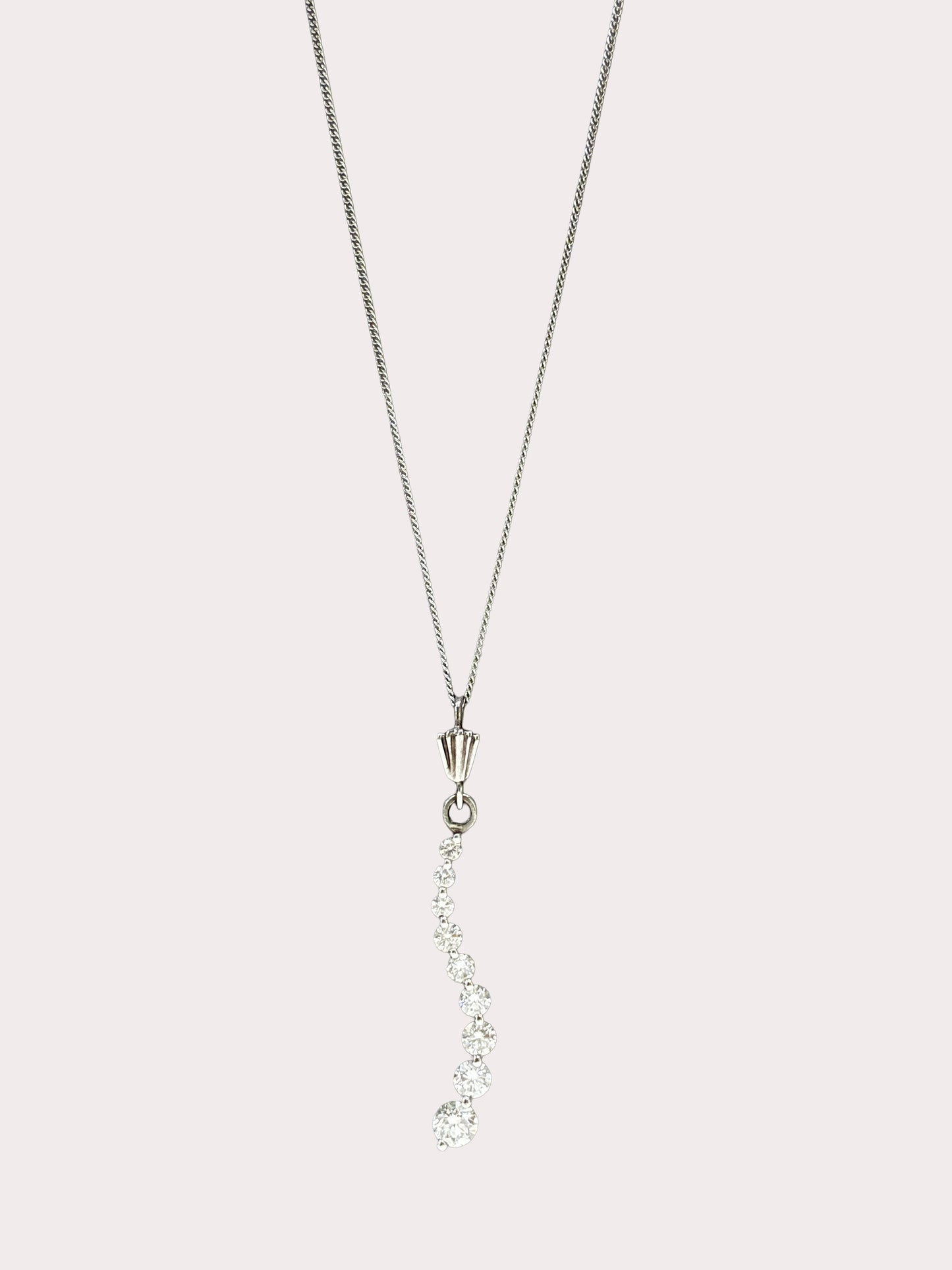 9ct White Gold Diamond Pendant