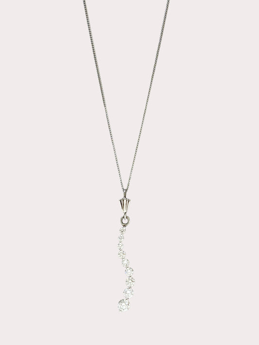 9ct White Gold Diamond Pendant