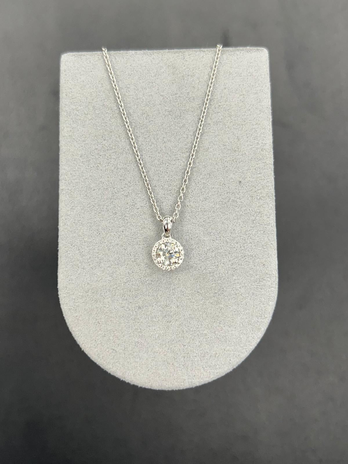 Platinum Diamond Halo Pendant