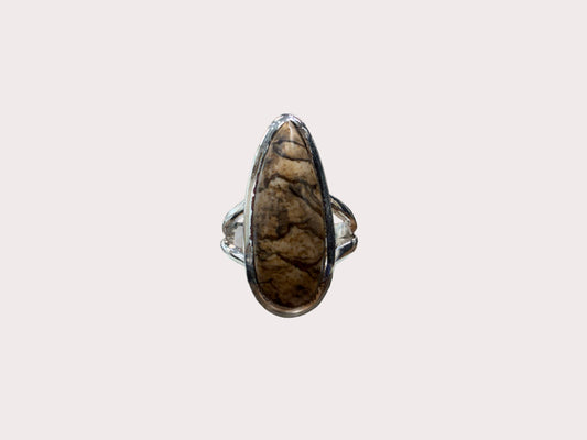 Sterling Silver Large Jasper Ring