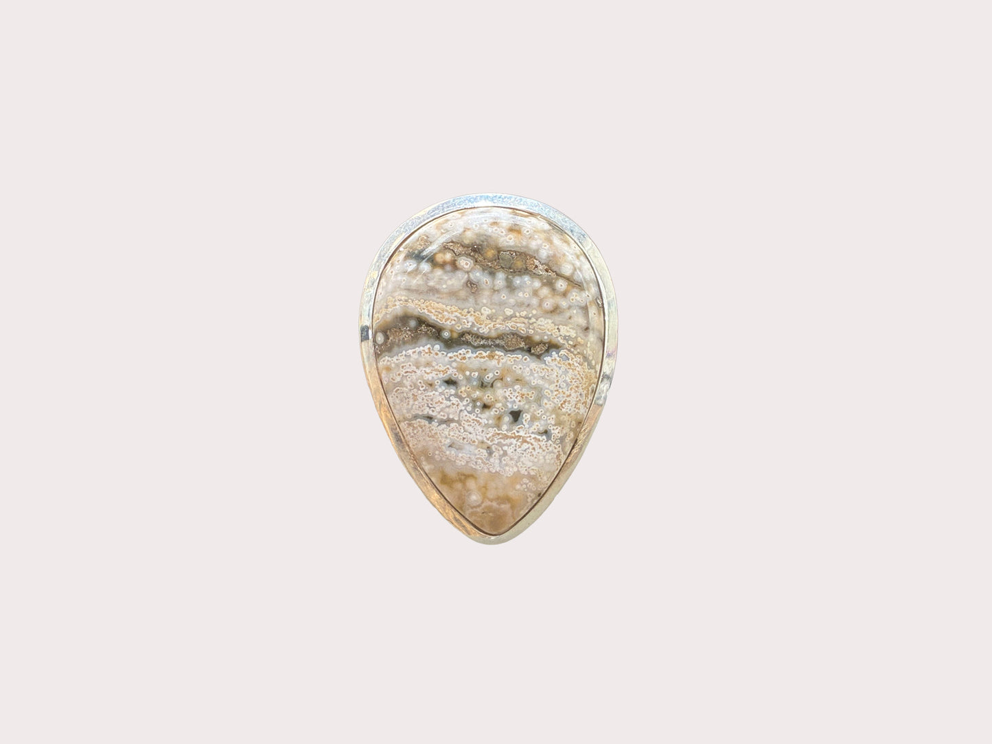 Sterling Silver Heavy Separtarian Jasper Ring