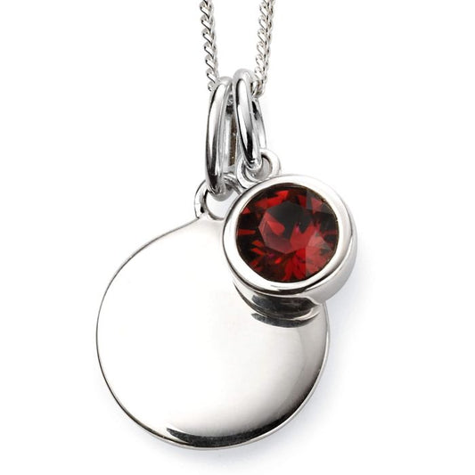 Sterling Silver January Crystal Pendant