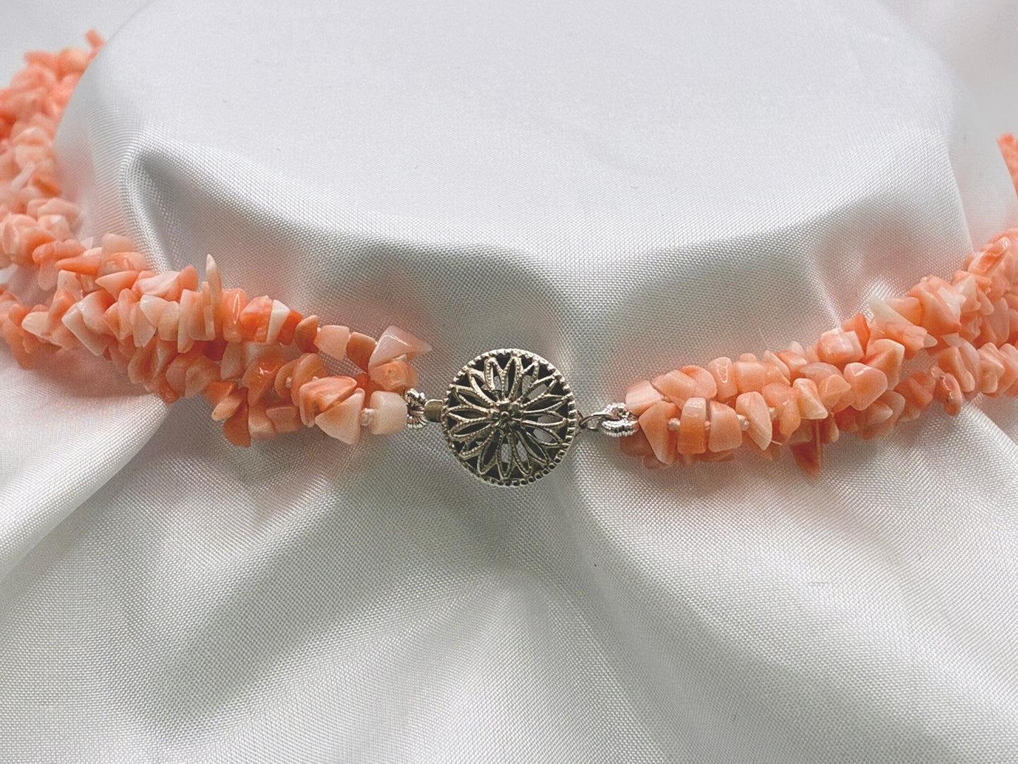 14" 3 Row Coral Necklace