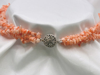 14" 3 Row Coral Necklace