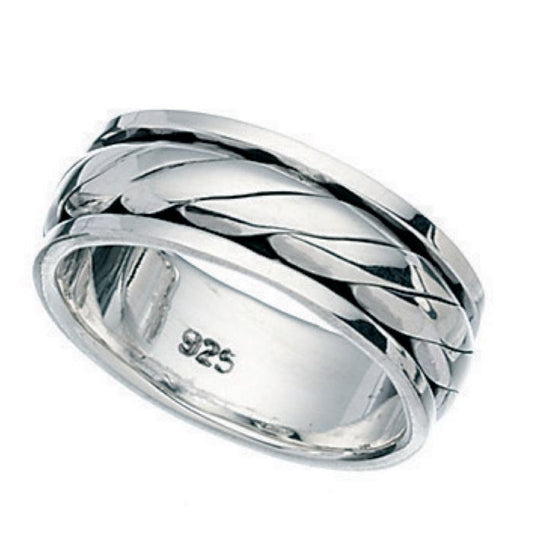 Sterling Silver Twist Spinner Ring