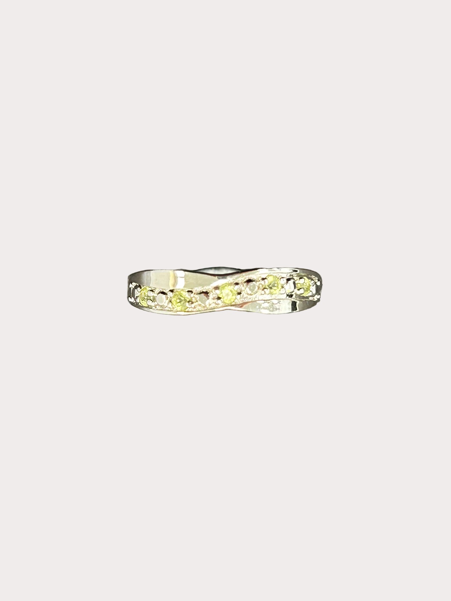 Sterling Silver Twist Style Gemstone Ring