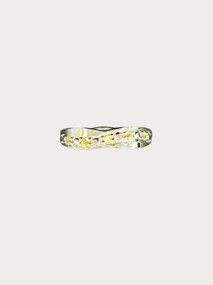 Sterling Silver Twist Style Gemstone Ring