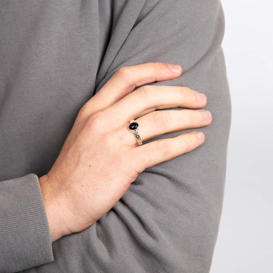 Sterling Silver Celtic Onyx Ring