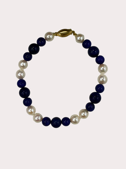 Lapis Lazuli And Pearl Bracelet