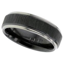 Flat Profile, Zirconium Ring with Thin Ridges