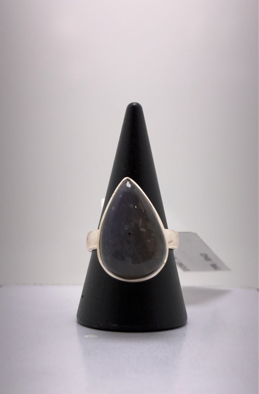 Sterling Silver Heavy Labradorite Ring 7.86