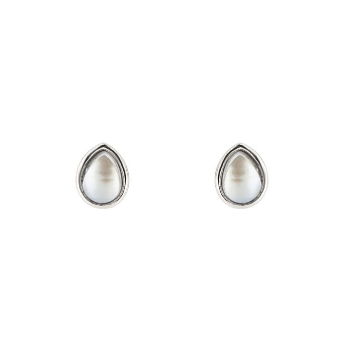 Sterling Silver June Pearl Earrings