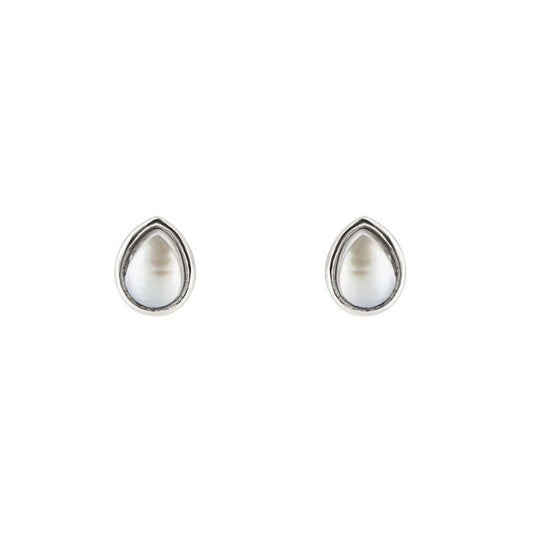 Sterling Silver June Pearl Earrings