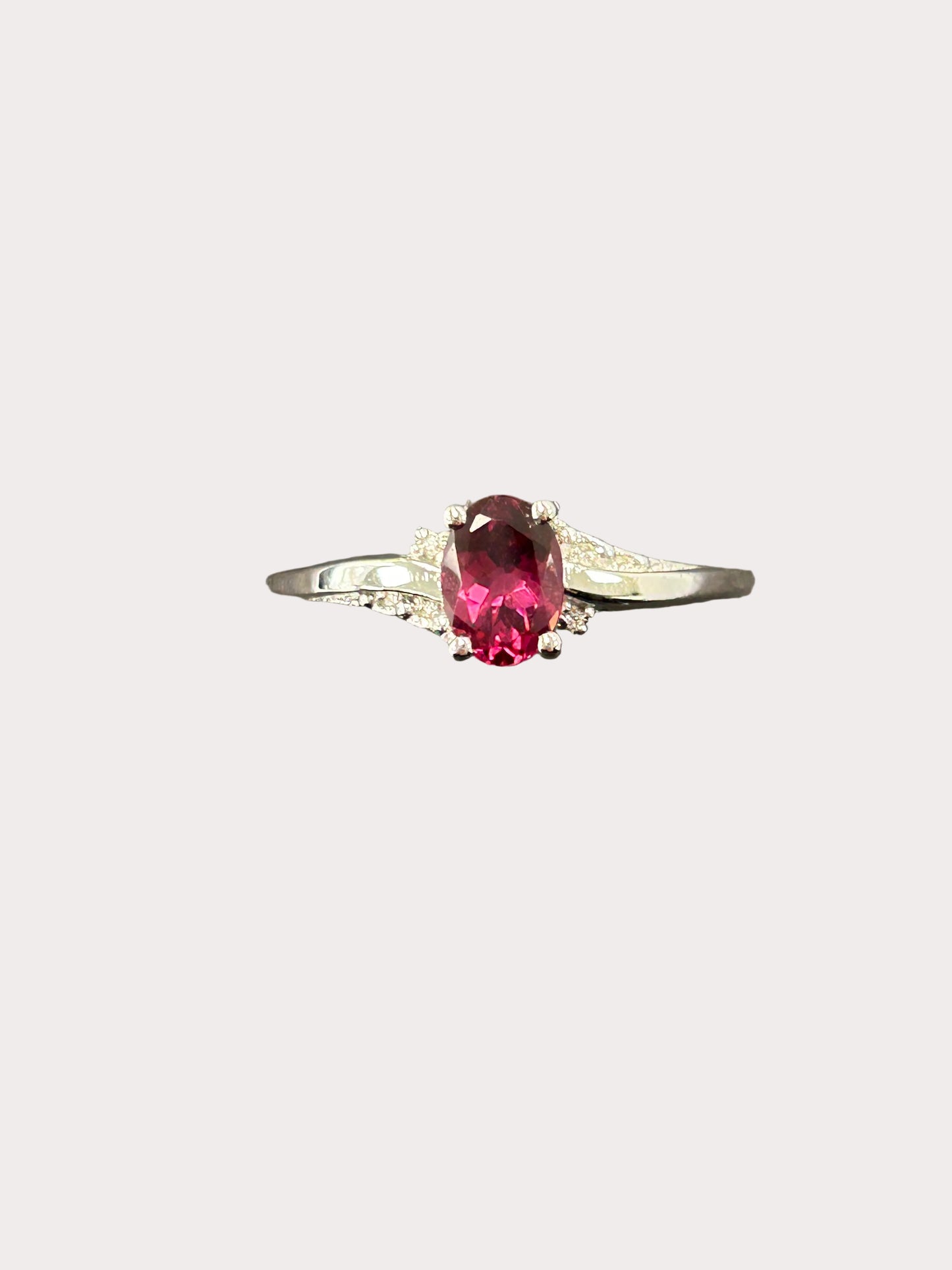 Sterling Silver Oval Gemstone Ring