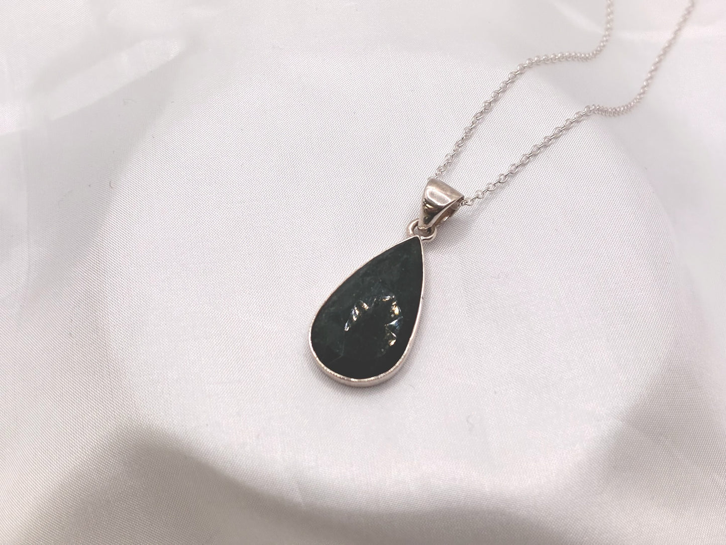 Sterling Silver Aventurine Teardrop Pendant