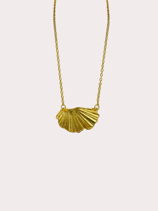 Sterling Silver 24ct Gold Plated Fan Necklace