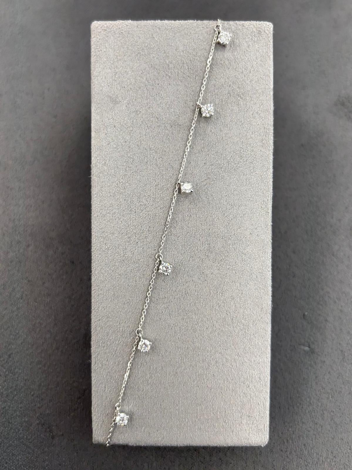 9ct White Gold Lab Diamond Bracelet