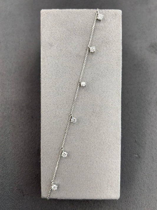 9ct White Gold Lab Diamond Bracelet