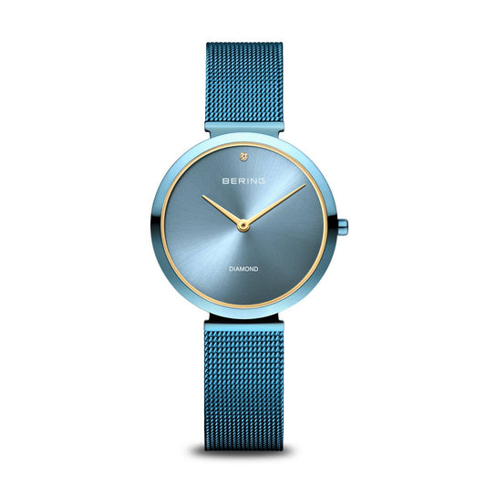 Bering Time Womens Blue Diamond Watch