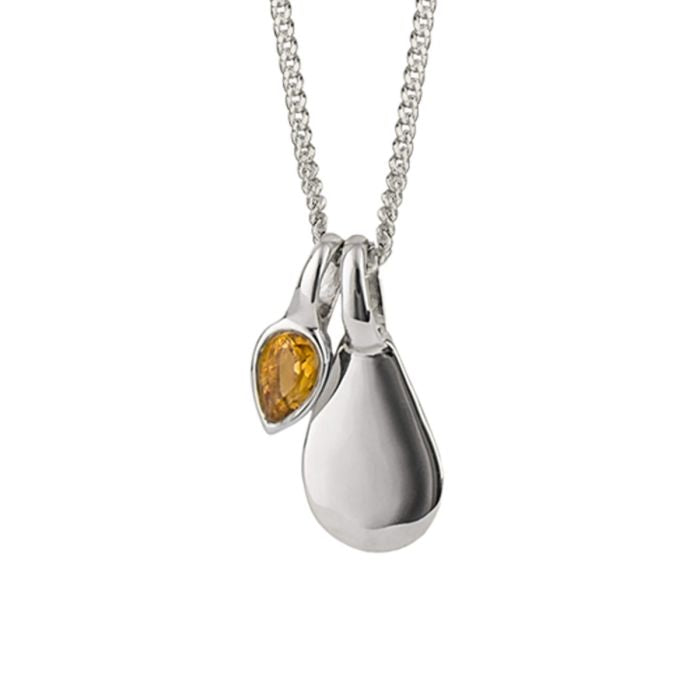 Sterling Silver November Citrine Pendant