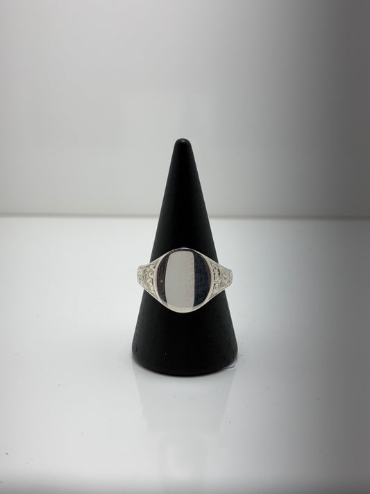 Sterling Silver Oval Signet Ring