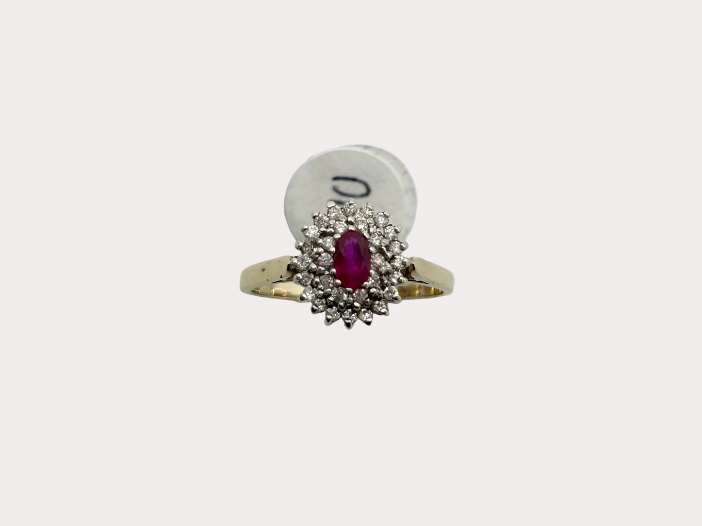 9ct Gold Ruby Diamond Cluster