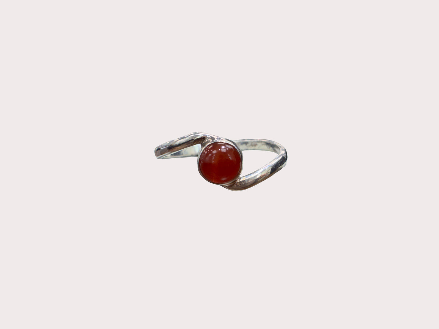 Sterling Silver Twist Carnelian Ring