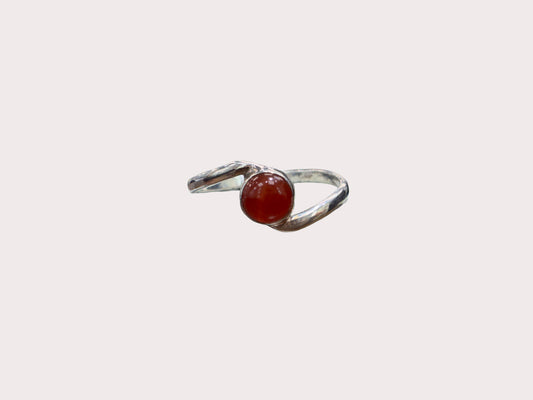 Sterling Silver Twist Carnelian Ring