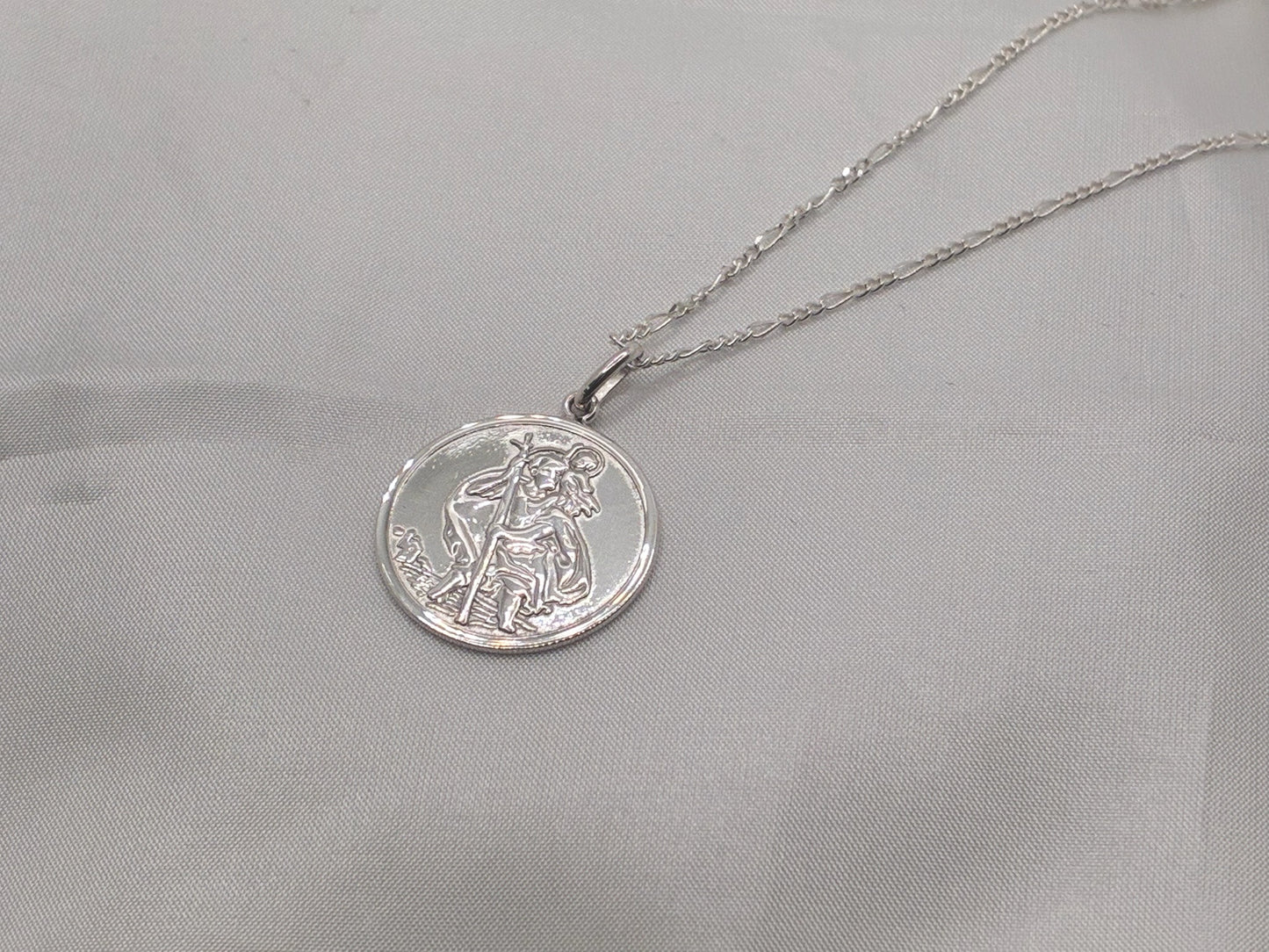 Sterling Silver 21mm St Christopher Pendant