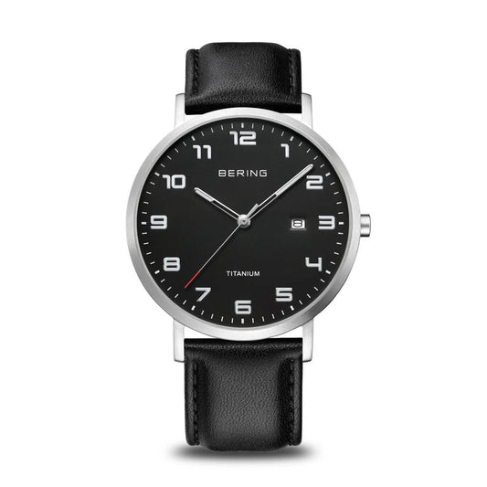 Bering Time Mens Brushed Grey and Black Watch