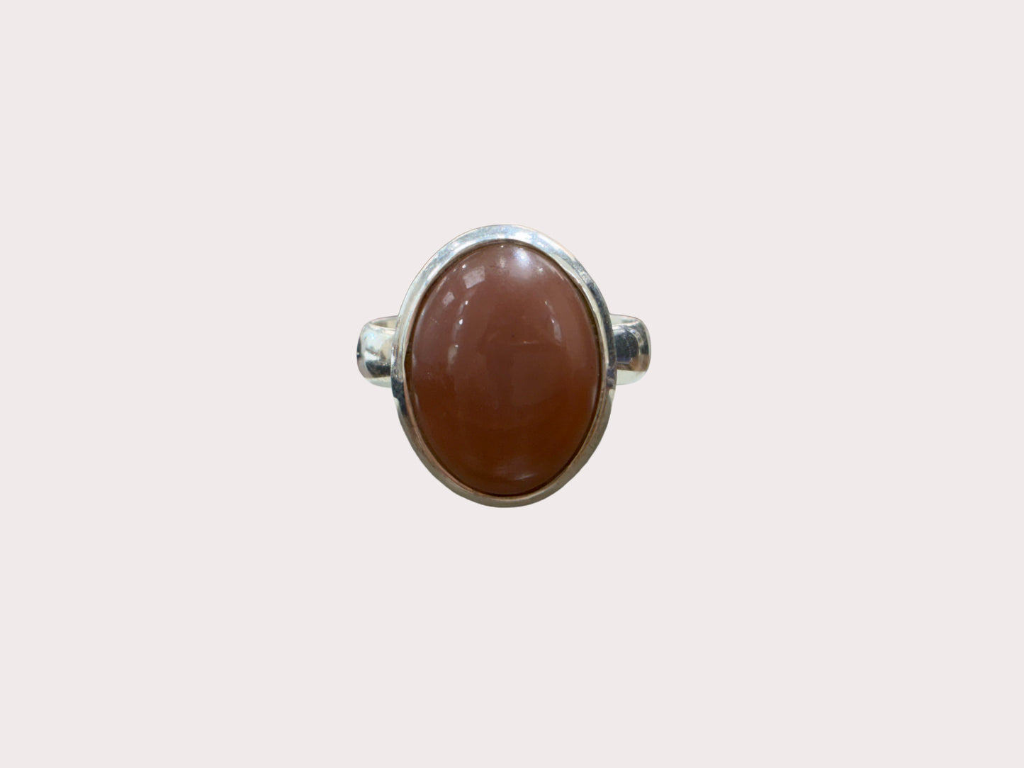 Sterling Silver Peach Moonstone Ring